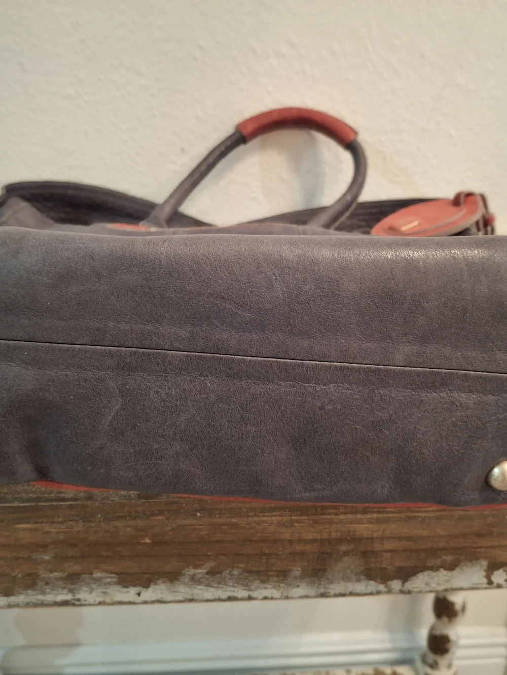 See By Chloé Two-Tone Gray and Rust Leather Hobo Bag